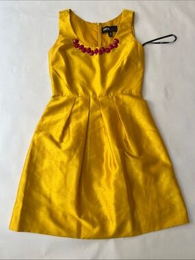Miss Sixty Yellow Sleeveless Jewel-Embellished Mini Dress